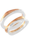 9ct Rose Gold and White Gold Wedding Rings with Zircons by FaCaD’oro