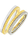 9ct Gold and White Gold Wedding Rings with Zircons by FaCaD’oro