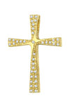 14ct Gold Cross by TRIANTOS with Zircons