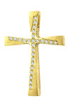 14ct Gold Cross by TRIANTOS with Zircons