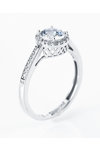 14ct White Gold Solitaire Ring by FaCaDoro with Zircons (No 54)