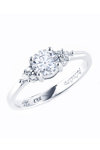 Solitaire Engagement Ring by Facadoro in 14K White Gold with Zircon (No 54)