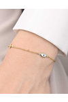 9ct Gold Bracelet with Evil Eye made of Mother of Pearl and Zircon by SAVVIDIS