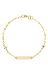 9ct Gold Bracelet with Evil Eye and Cross by Ino&Ibo