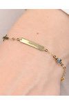 9ct Gold Bracelet with Evil Eye and Cross by Ino&Ibo