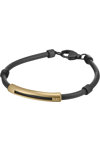 CATERPILLAR Obsidian Men's Stainless Steel and PU Leather Bracelet