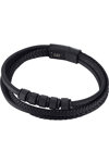 CATERPILLAR Beads Men's Stainless Steel and PU Leather Bracelet