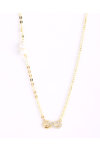 14ct Gold Necklace with Zircons and Pearls by SAVVIDIS