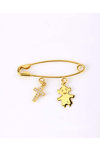 9ct Gold Pin with Girl and Cross by Ino&Ibo