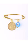 9ct Gold Pin with Evil Eye and Wish by Ino&Ibo