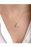 9ct Gold double sided pendant with Zircons by SAVVIDIS