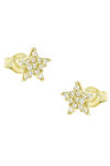 9ct Gold Earrings stars with Zircons by SAVVIDIS