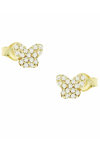 9ct Gold Earrings butterflies with Zircons by SAVVIDIS