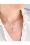 Cross for Baptism/ Christening in 9ct Gold Necklace with Zircons by SAVVIDIS