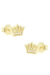 14ct Gold Earrings crown with Zircons by SAVVIDIS