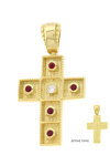 14ct Gold Cross with Zircons by SAVVIDIS
