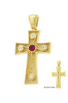 Βαπτιστικός σταυρός διπλής όψης SAVVIDIS από χρυσό 14Κ και ζιργκον