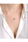 Necklace Zodiac Aquarius in 14ct gold with Ζircon by FaCaDoro