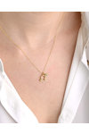 Necklace Zodiac Libra in 14ct gold with Ζircon by FaCaDoro