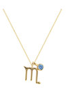 Necklace Zodiac Scorpio in 14ct gold with Ζircon by FaCaDoro