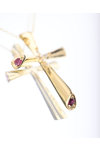 Necklace 14ct Gold with Diamonds and Rubies FaCaDoro