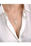 Cross 14ct White Gold and Gold FaCaDoro