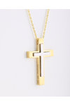 Cross 14ct White Gold and Gold FaCaDoro