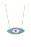 Necklace Eye with Enamel and Zircons 14ct Gold SAVVIDIS