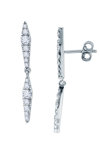 Earrings 14ct White Gold with Zircons FaCaDoro