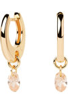 PDPAOLA Color Peach 18ct Gold-Plated Sterling Silver Lily Hoops with Zircons