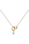 PDPAOLA Color Blue Lily 18ct Gold-Plated Sterling Silver Necklace with Zircons