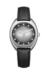 LEE COOPER Crystals Black Leather Strap