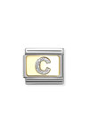 Σύνδεσμος (Link) NOMINATION 'C' από ανοξείδωτο ατσάλι και χρυσό 18K με glitter