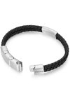 POLICE Parallel Stainless Steel and Leather Bracelet