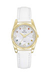 GO Mademoiselle Crystals White Leather Strap