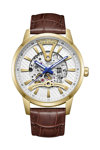 BEVERLY HILLS POLO CLUB Automatic Brown Leather Strap