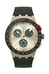 SWATCH Essentials Obsidian Ink Chronograph Black Silicone Strap