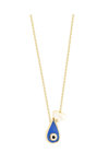 Necklace 14ct Gold Eye and Pearls with Enamel SAVVIDIS