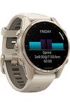 GARMIN Fenix 8 43mm AMOLED Sapphire Soft Gold with Fog Gray Silicone Band