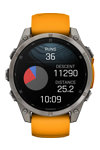 GARMIN Fenix 8 47mm AMOLED Sapphire Titanium with Spark Orange Silicone Band