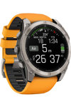 GARMIN Fenix 8 51mm AMOLED Sapphire Titanium with Spark Orange Silicone Band