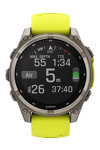 GARMIN Fenix 8 47mm Solar Sapphire Titanium with Amp Yellow Silicone Band