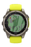 GARMIN Fenix 8 47mm Solar Sapphire Titanium with Amp Yellow Silicone Band