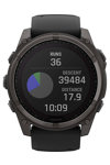 GARMIN Fenix 8 51mm Solar Sapphire Titanium Carbon Gray with Black Silicone Band