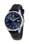 MASERATI Sorpasso Black Leather Strap