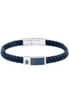 MASERATI Stainless Steel and Recycled Leather Bracelet