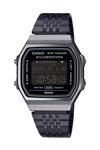 CASIO Vintage Dual Time Chronograph Black Stainless Steel Bracelet