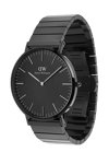 DANIEL WELLINGTON Classic Piano Black Stainless Steel Bracelet 40 mm