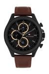 TOMMY HILFIGER Sport Brown Leather Strap