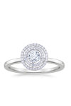 Solitaire Ring 18ct Whitegold with Diamonds FaCaDoro (No 53)